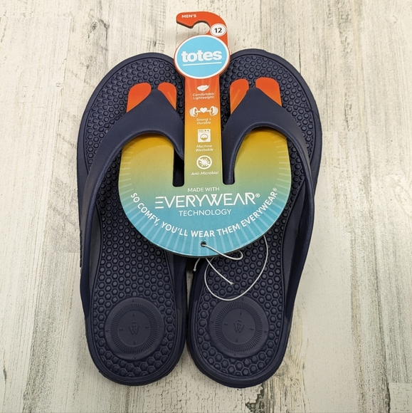 Totes Boost Your mood Flip Flop Sandals Mens Size 12 - Picture 1 of 3